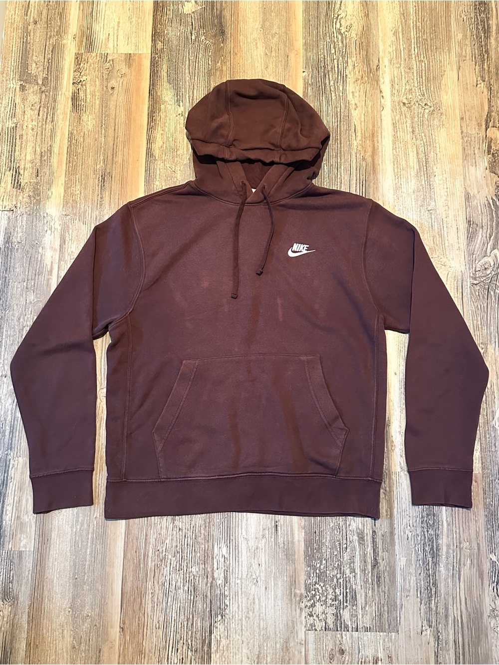 Nike Men's Brown Pullover Hoodie - Classic Swoosh